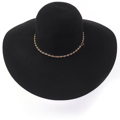 Hermes Gold Chaine D'ancre Beaver Felt Hat Black 57 — view 4