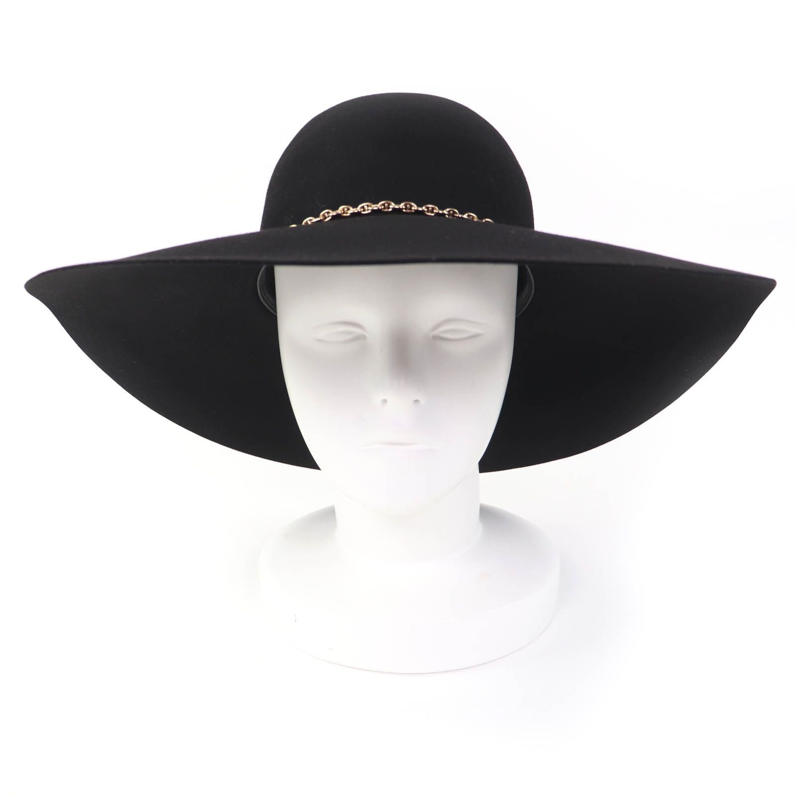 Hermes Gold Chaine D'ancre Beaver Felt Hat Black 57 — view 2