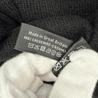 Chanel Cashmere CC Logo Camellia Knit Cap Black White Hat — view 9