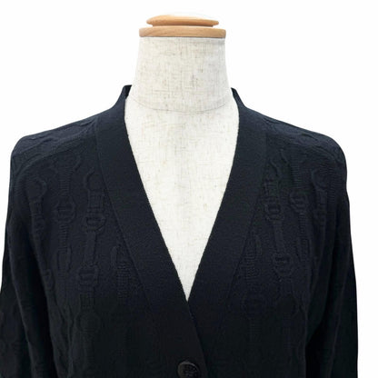 Hermes Cashmere Chaine D'ancre Pattern Knit Series Button Neck Long Sleeve Long — view 4