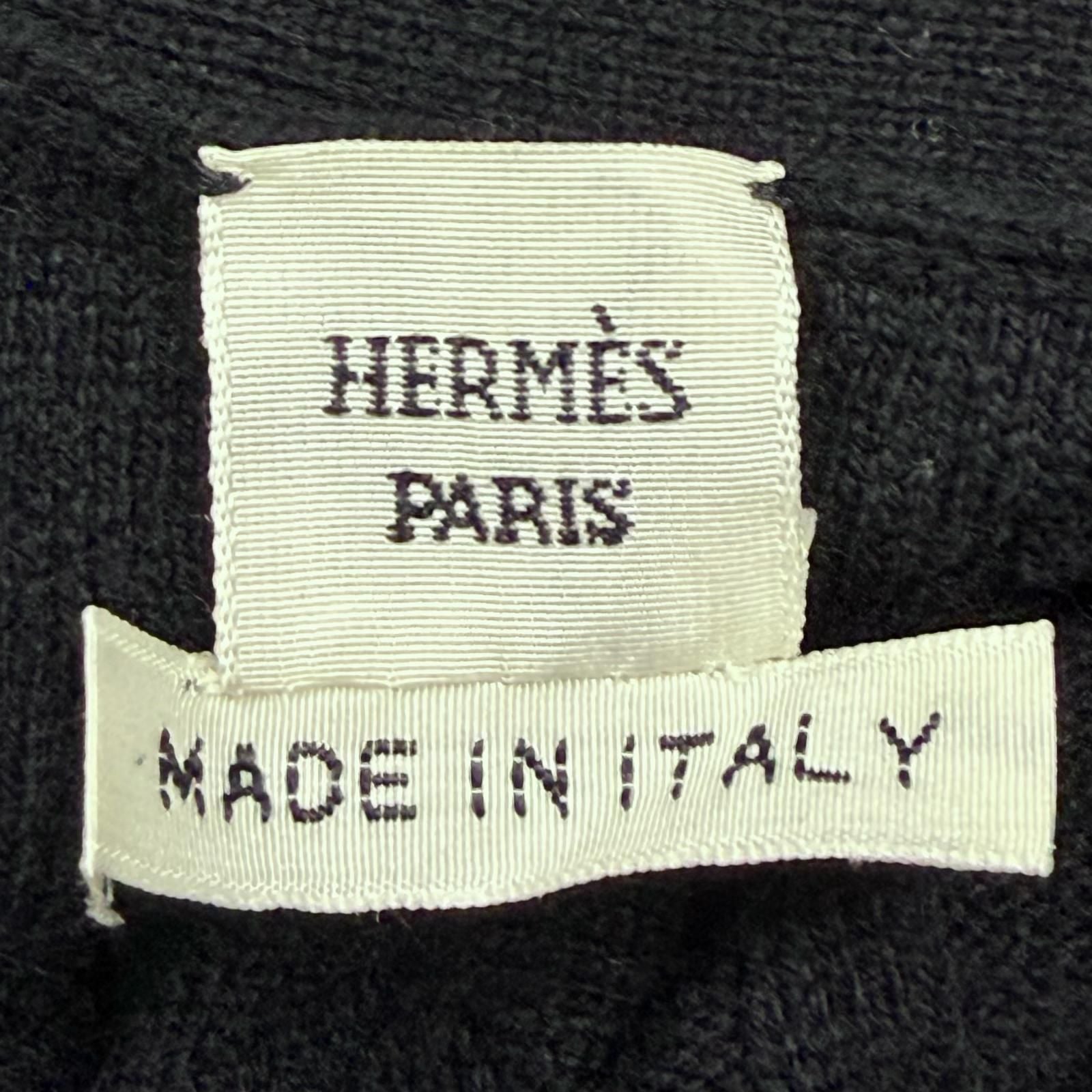 Hermes Cashmere Chaine D'ancre Pattern Knit Series Button Neck Long Sleeve Long — view 6
