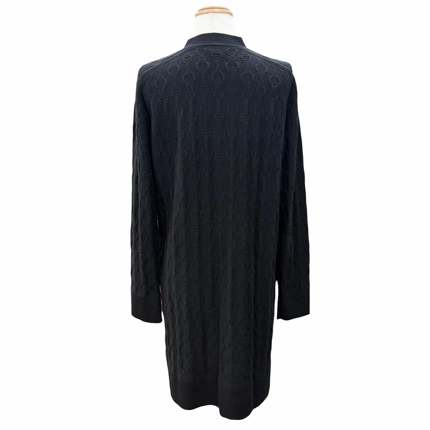 Hermes Cashmere Chaine D'ancre Pattern Knit Series Button Neck Long Sleeve Long — view 3