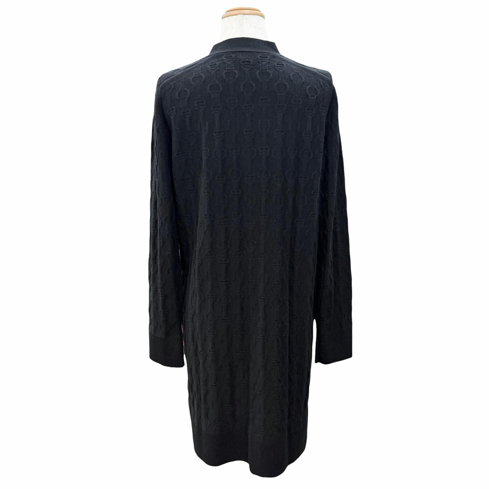 Hermes Cashmere Chaine D'ancre Pattern Knit Series Button Neck Long Sleeve Long — view 3