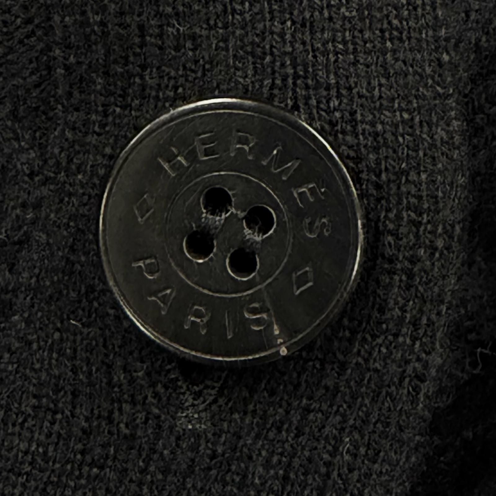 Hermes Cashmere Chaine D'ancre Pattern Knit Series Button Neck Long Sleeve Long — view 5