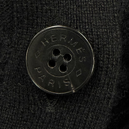 Hermes Cashmere Chaine D'ancre Pattern Knit Series Button Neck Long Sleeve Long — view 5