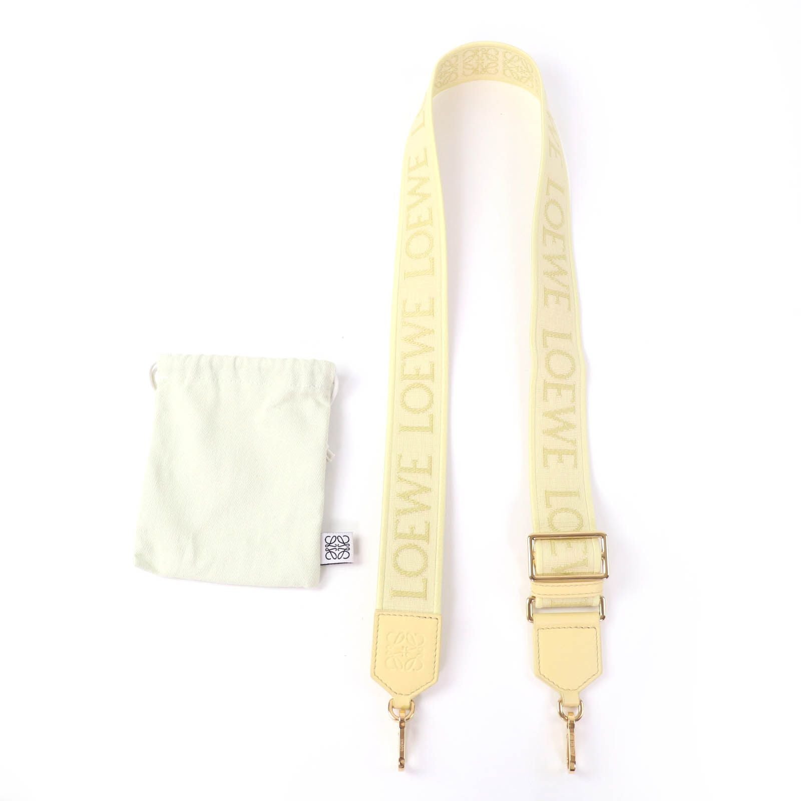 Loewe Leather Anagram Logo Shoulder Strap Yellow Gold — view 2