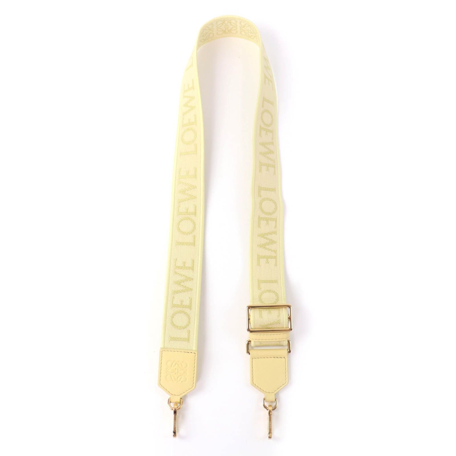 Loewe Leather Anagram Logo Shoulder Strap Yellow Gold