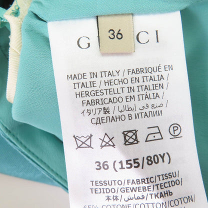 Gucci Cotton Back Zip Cropped Length Vest Blue 36 — view 8