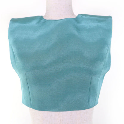 Gucci Cotton Back Zip Cropped Length Vest Blue 36