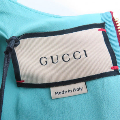 Gucci Cotton Back Zip Cropped Length Vest Blue 36 — view 7