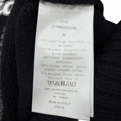 Dior Homme Wool Atelier Embroidery Long Sleeve Knit Sweater Black Gray — view 6