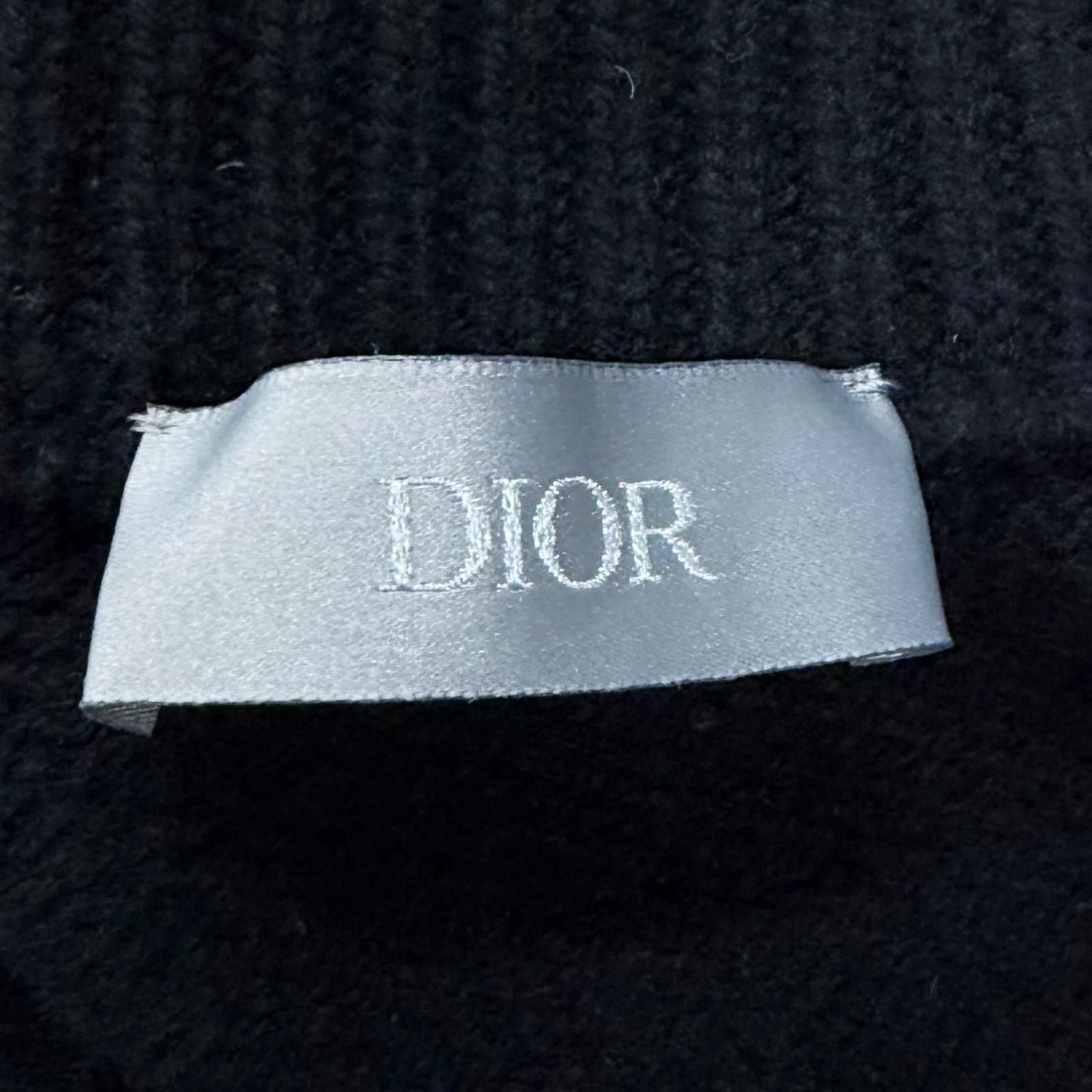 Dior Homme Wool Atelier Embroidery Long Sleeve Knit Sweater Black Gray — view 5