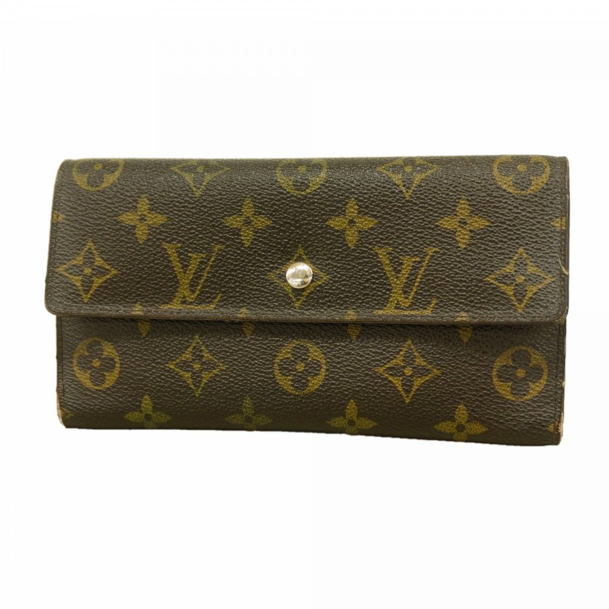 Louis Vuitton Trifold Wallet Monogram Portefeuille International Brown