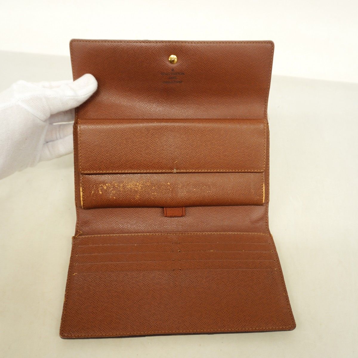 Louis Vuitton Trifold Wallet Monogram Portefeuille International Brown — view 4