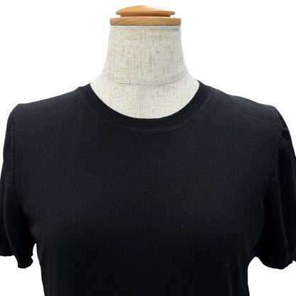 Dior Wool All Over Pattern Pleated Switch Short Sleeve Knit Dress Black 42 — view 4