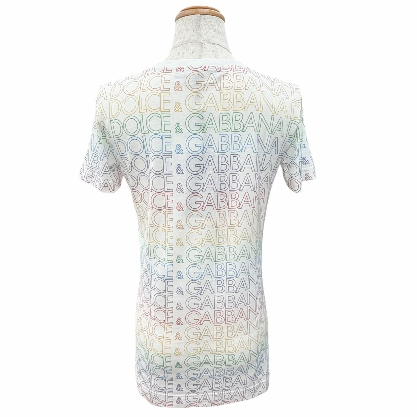Dolce & Gabbana Cotton 100% Sequin Logo All Over Pattern Crew Neck Short Sleeve — view 3