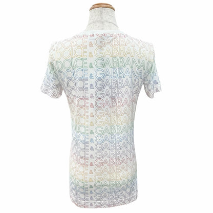 Dolce & Gabbana Cotton 100% Sequin Logo All Over Pattern Crew Neck Short Sleeve — view 3