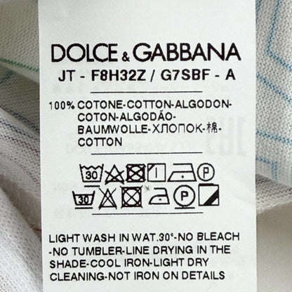Dolce & Gabbana Cotton 100% Sequin Logo All Over Pattern Crew Neck Short Sleeve — view 7