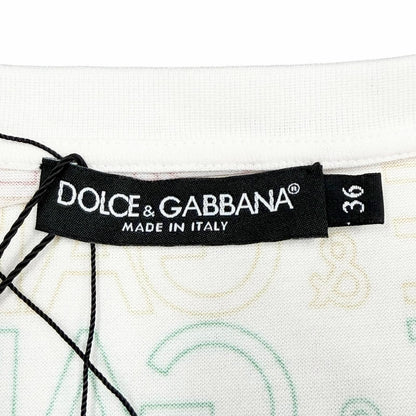 Dolce & Gabbana Cotton 100% Sequin Logo All Over Pattern Crew Neck Short Sleeve — view 6