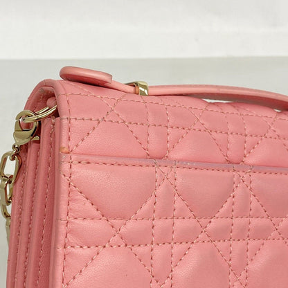 Dior Handbag Cannage MY Leather Pink Champagne Gold 2-Way Bag — view 7