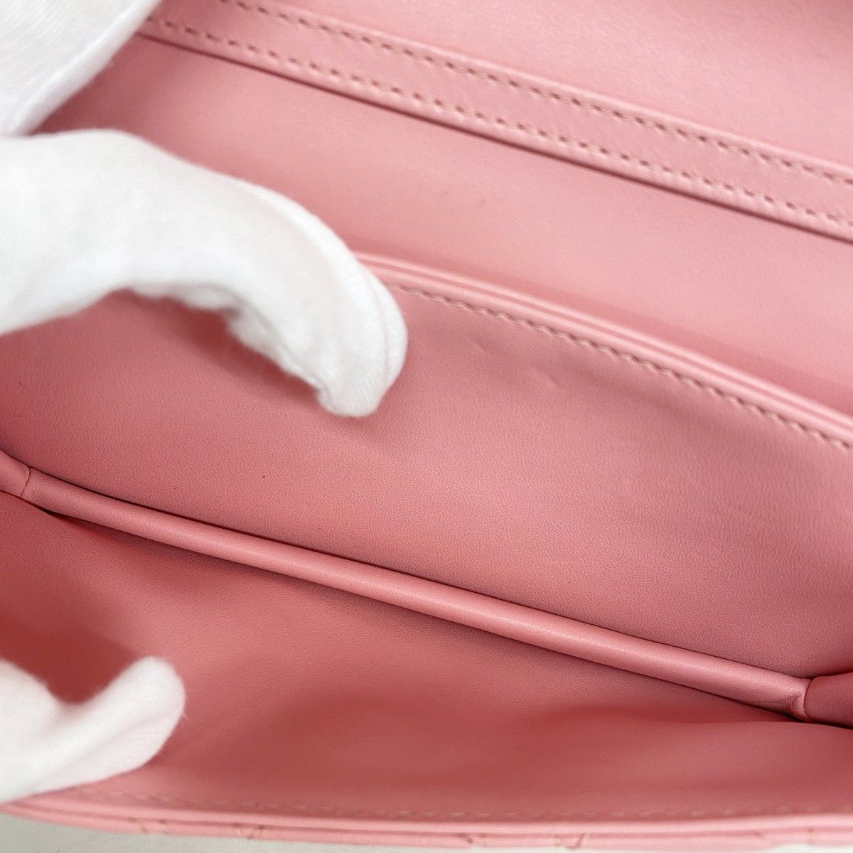 Dior Handbag Cannage MY Leather Pink Champagne Gold 2-Way Bag — view 4