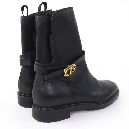 Dior Empreinte Leather Short Boots Black Gold — view 2