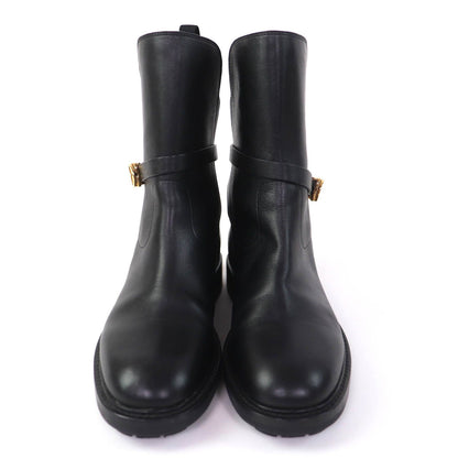 Dior Empreinte Leather Short Boots Black Gold — view 3