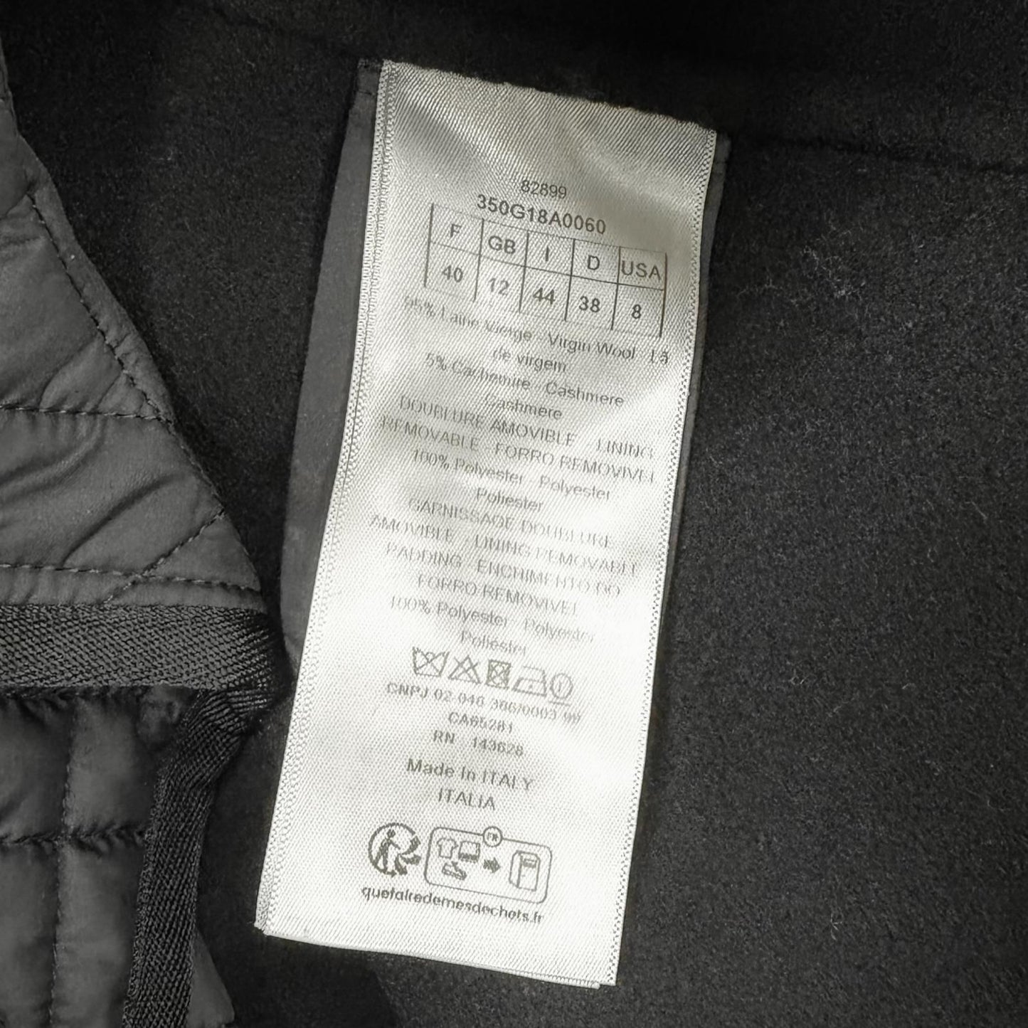 Dior Wool Cashmere Blend Micro Cannage Quilted with Liner Vest Black 44 — view 9