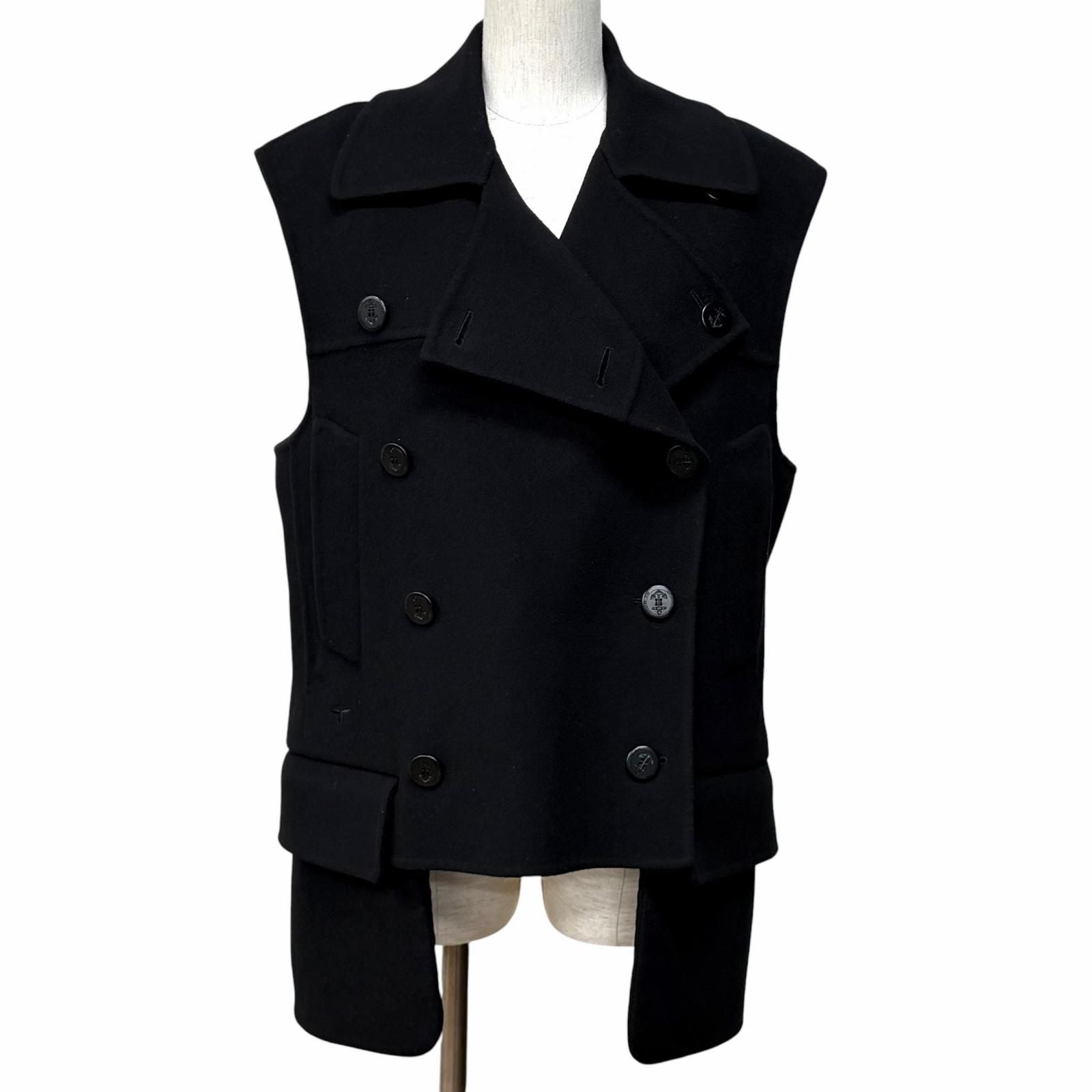 Dior Wool Cashmere Blend Micro Cannage Quilted with Liner Vest Black 44