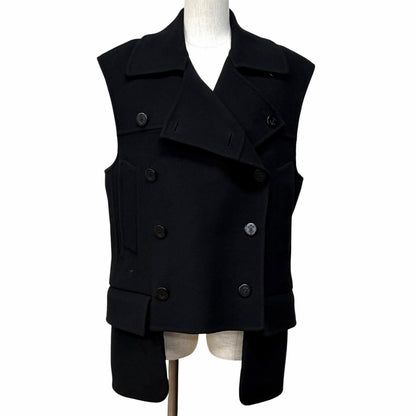 Dior Wool Cashmere Blend Micro Cannage Quilted with Liner Vest Black 44