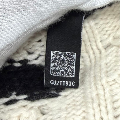 Chanel Line Stone Coco Key Knit Neck Cashmere Sweater Off White Black 42 — view 7