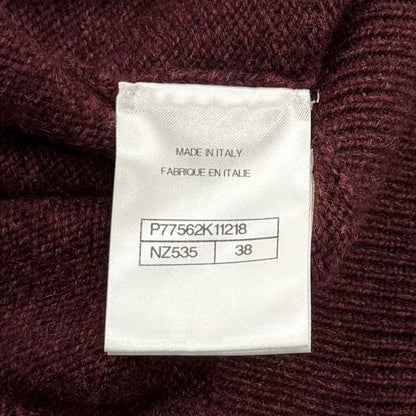 Chanel CC Logo Guitar with Patch Crew Neck Long Sleeve Cashmere Knit Bordeaux — view 7
