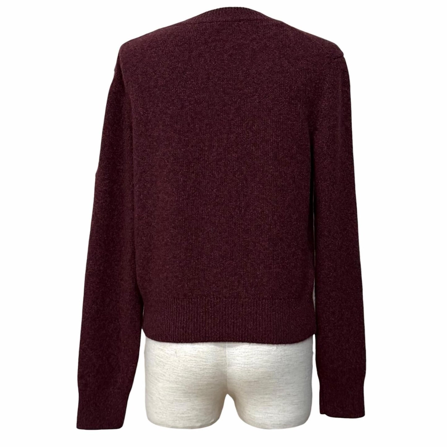 Chanel CC Logo Guitar with Patch Crew Neck Long Sleeve Cashmere Knit Bordeaux — view 3