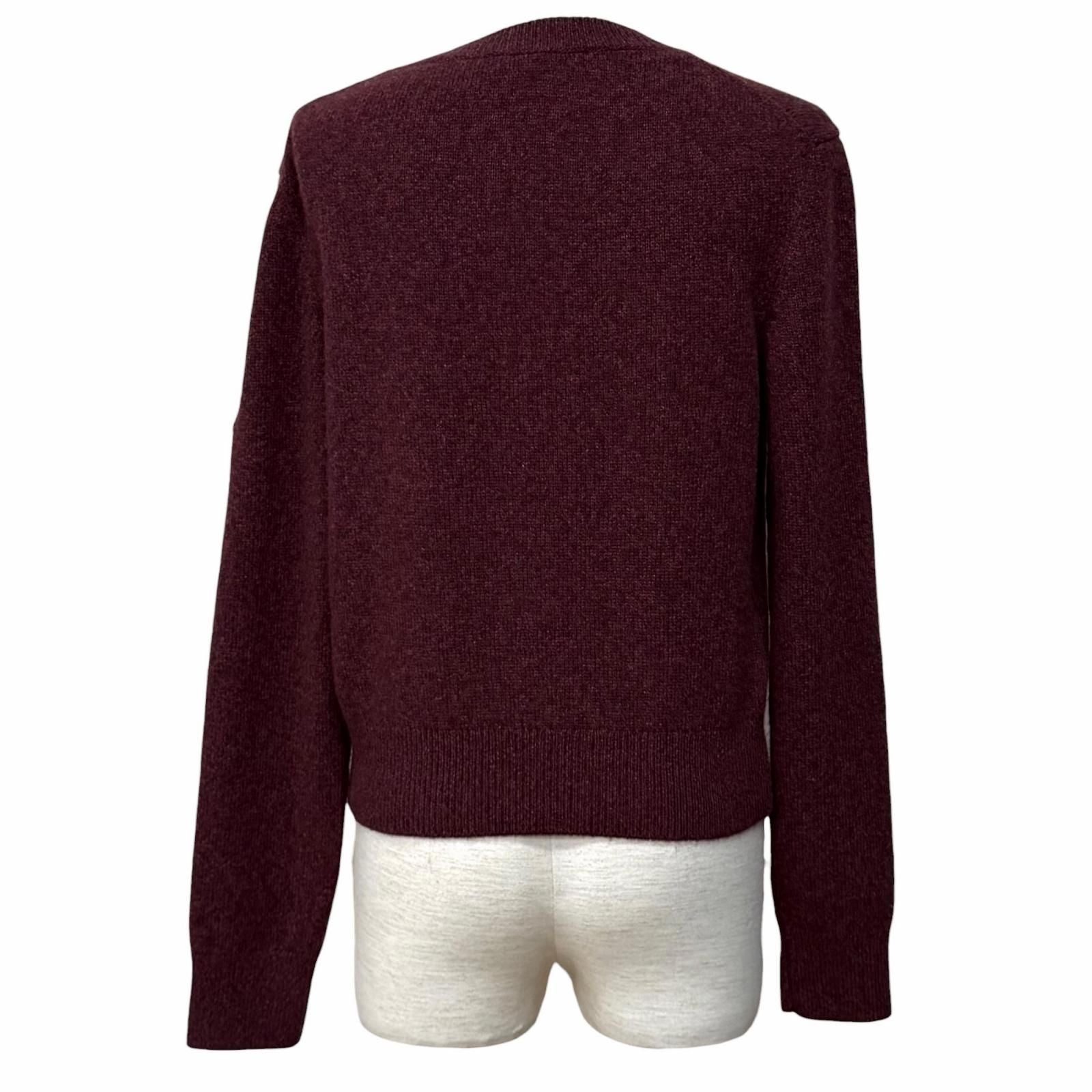 Chanel CC Logo Guitar with Patch Crew Neck Long Sleeve Cashmere Knit Bordeaux — view 3