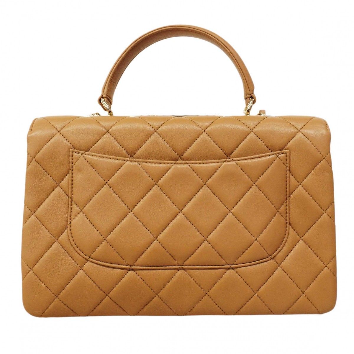 Chanel Handbag Trendy CC Lambskin Light Brown Champagne Gold 2-Way Bag — view 8