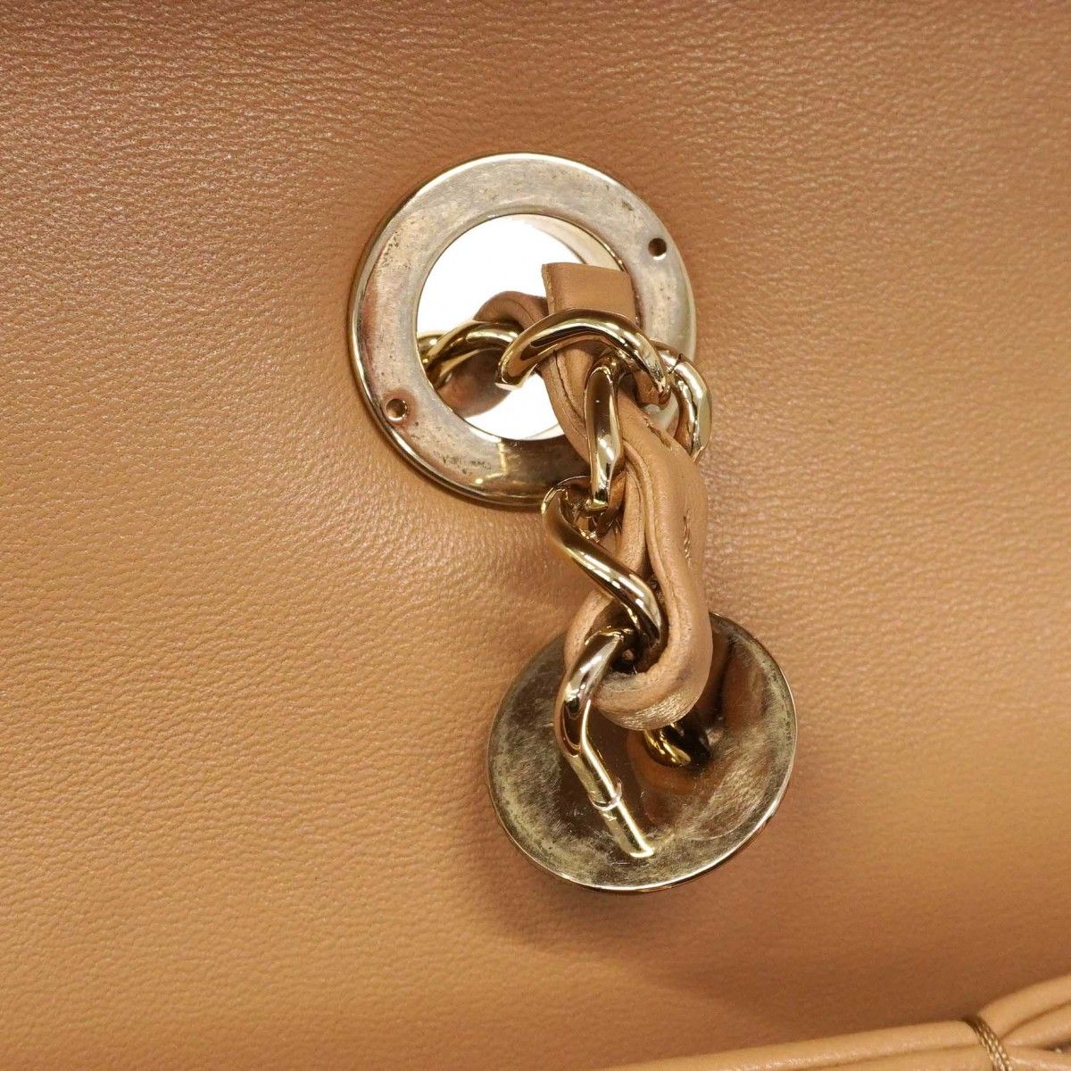 Chanel Handbag Trendy CC Lambskin Light Brown Champagne Gold 2-Way Bag — view 6