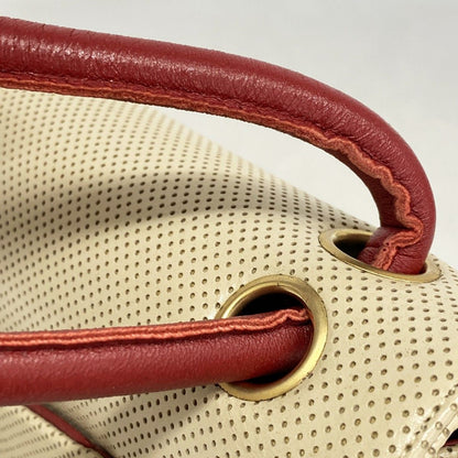Chanel Shoulder Bag Perforated Leather Beige Gold — view 9