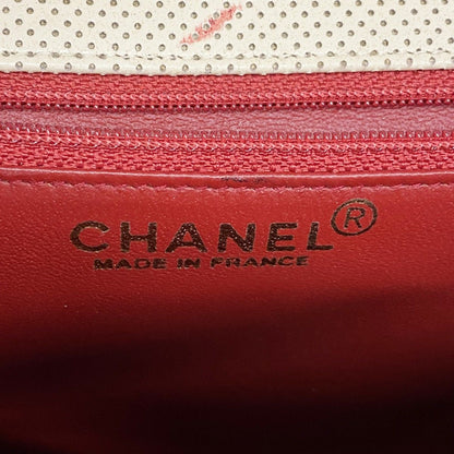 Chanel Shoulder Bag Perforated Leather Beige Gold — view 5