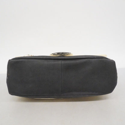 Chanel Shoulder Bag Quilted Lambskin White Black Silver — view 3