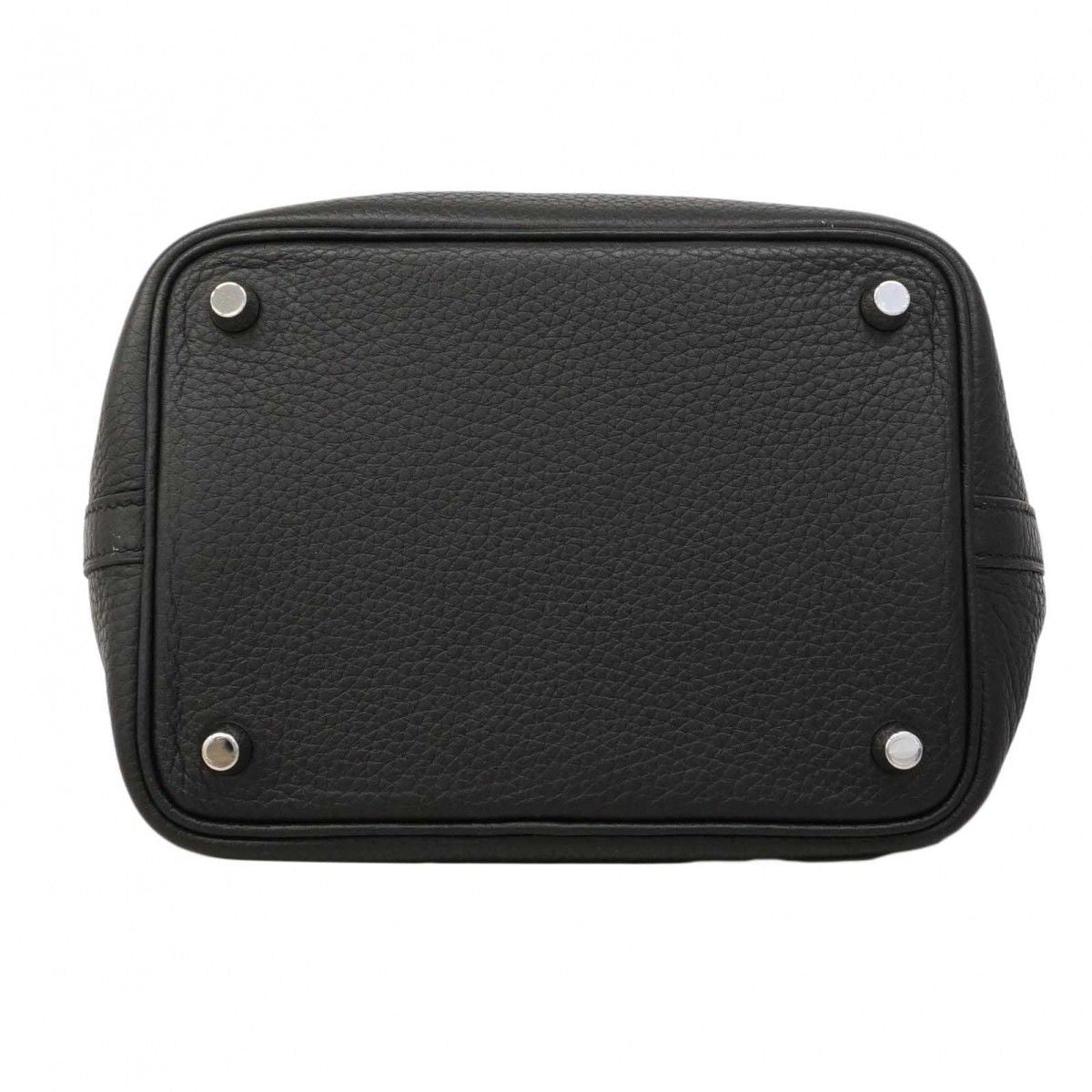 Hermes Handbag Picotin Lock PM Taurillon Clemence Black Silver — view 3