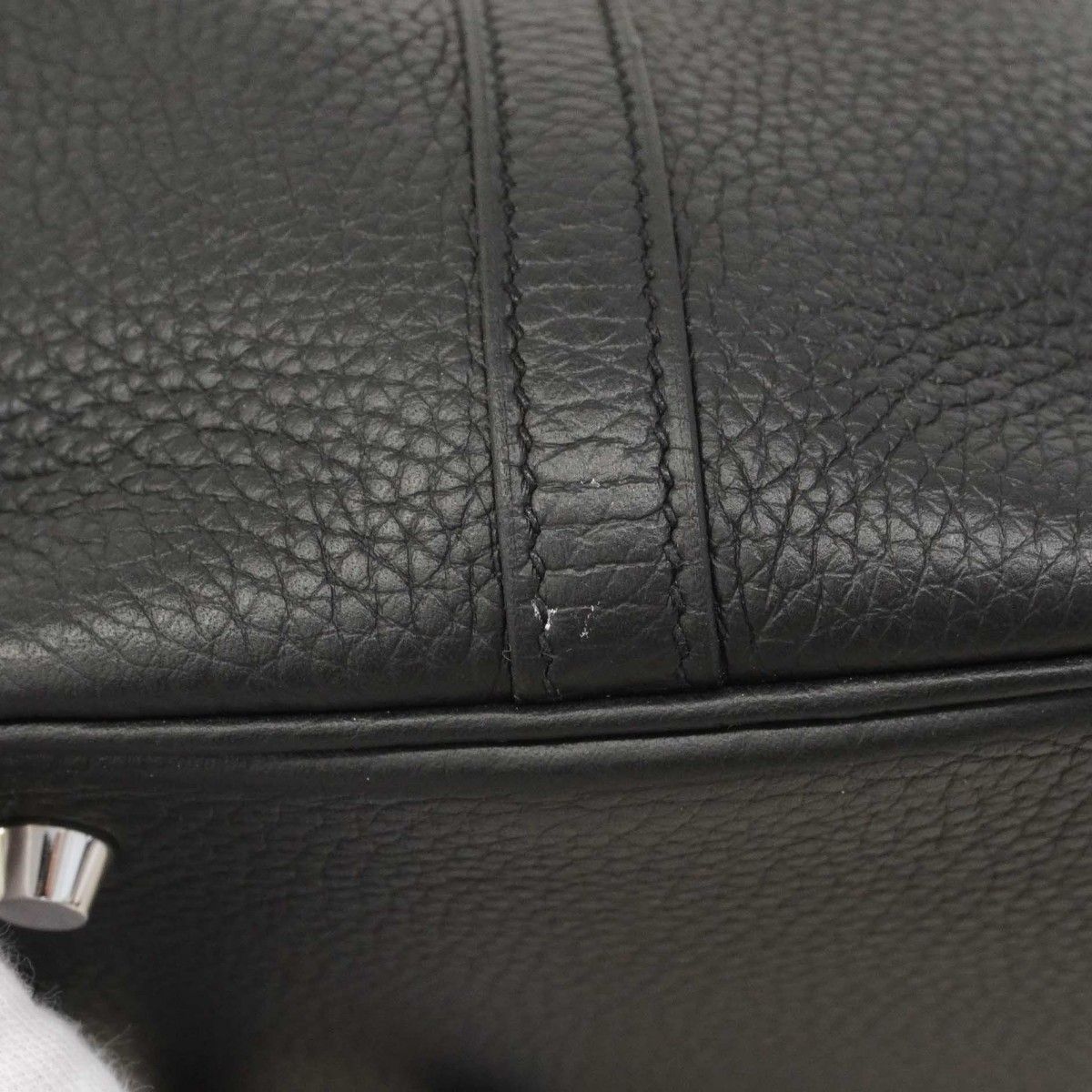 Hermes Handbag Picotin Lock PM Taurillon Clemence Black Silver — view 6