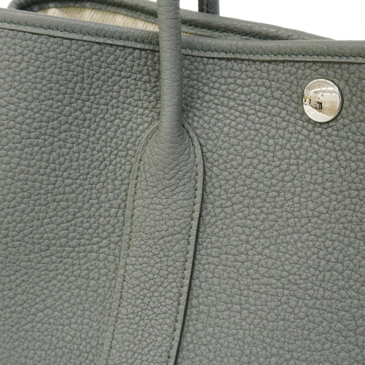 Hermes Tote Garden Party TPM Negonda Vert Amand Silver — view 7