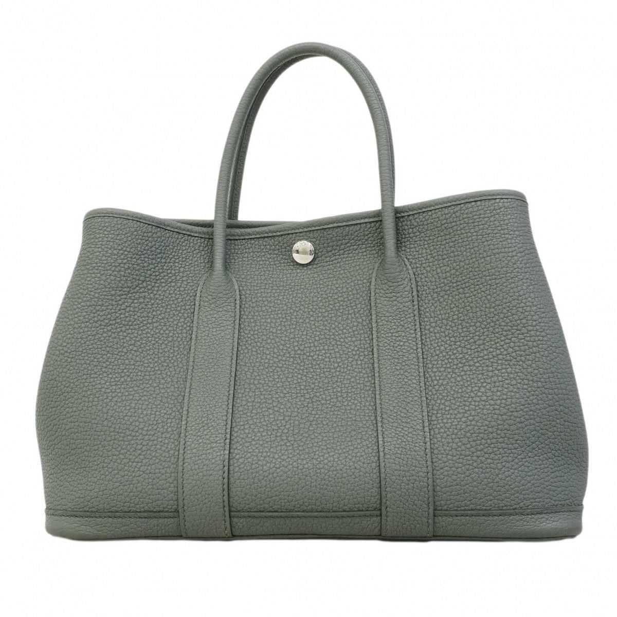 Hermes Tote Garden Party TPM Negonda Vert Amand Silver — view 8