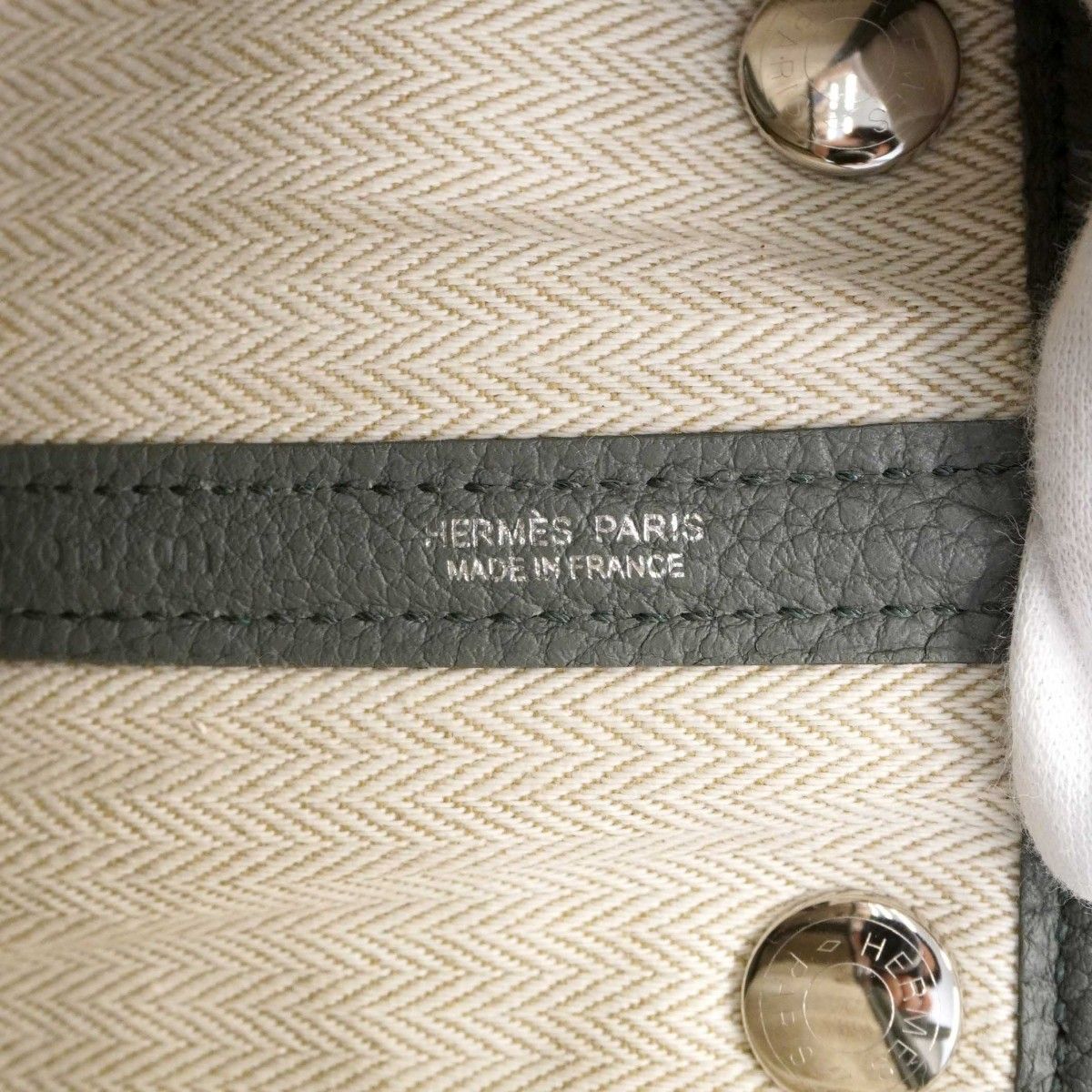 Hermes Tote Garden Party TPM Negonda Vert Amand Silver — view 5