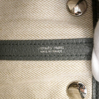 Hermes Tote Garden Party TPM Negonda Vert Amand Silver — view 5