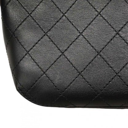Chanel Shoulder Bag Quilted Calfskin Black Champagne Gold — view 6
