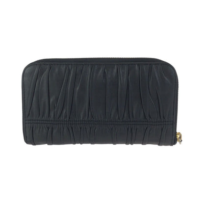 Prada Black Gold Leather Wallet Zip Around — view 2