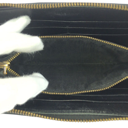 Prada Black Gold Leather Wallet Zip Around — view 8