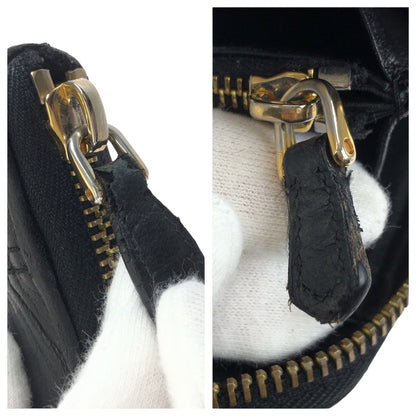 Prada Black Gold Leather Wallet Zip Around — view 7