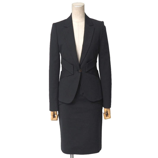 Gucci Skirt Suit 36 Tailored Leather Single Jacket Tight